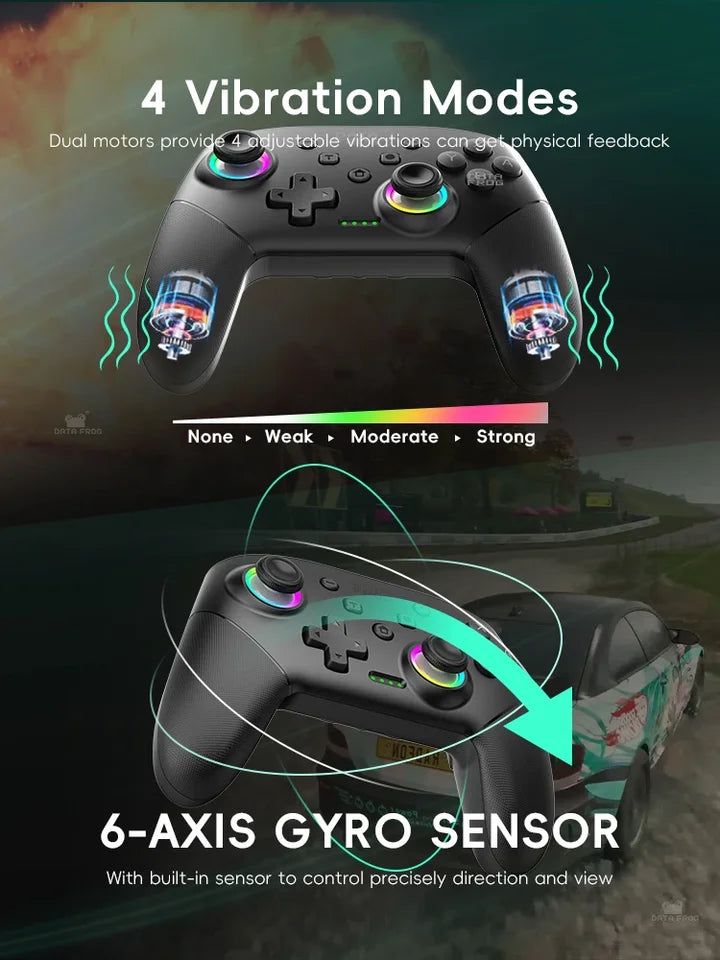 Wireless Switch Game Controller – RGB, Turbo & Macro