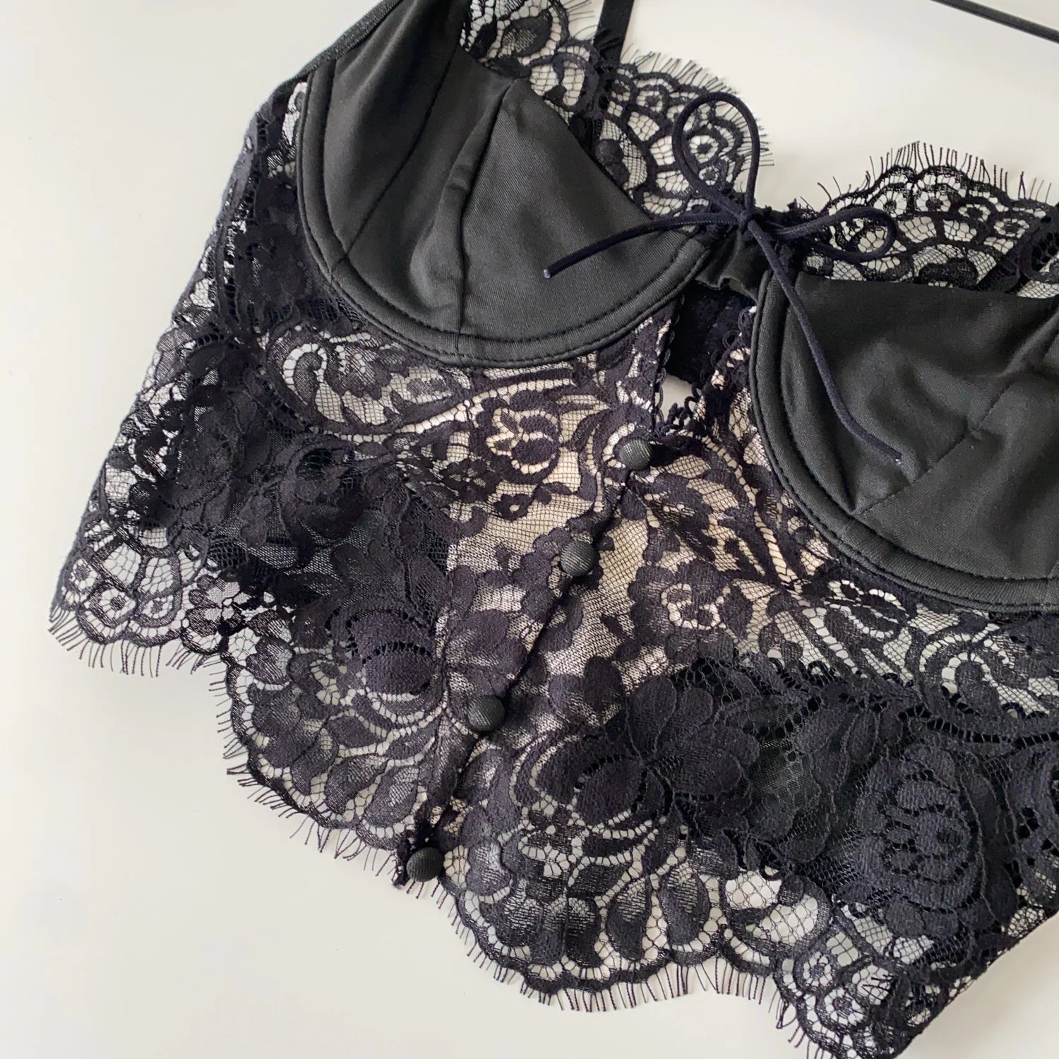 Summer Lace Hollow out ort Design Sensual Pure Desire Sexy Top Women's Strapl Crop Vest Tulle Me Brtte Outfit