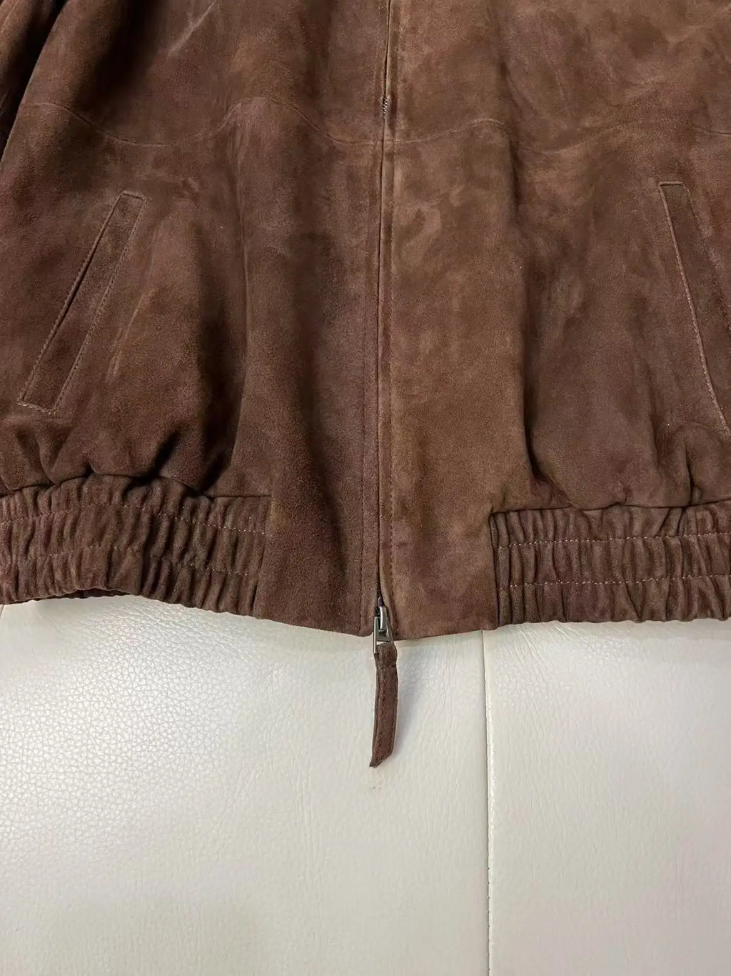 Brown Suede Jacket Spring Women Sheepskin Vintage Old Money Style Wide Shoulder Casual Baseball Leather Coat Giacca Pelle Donna
