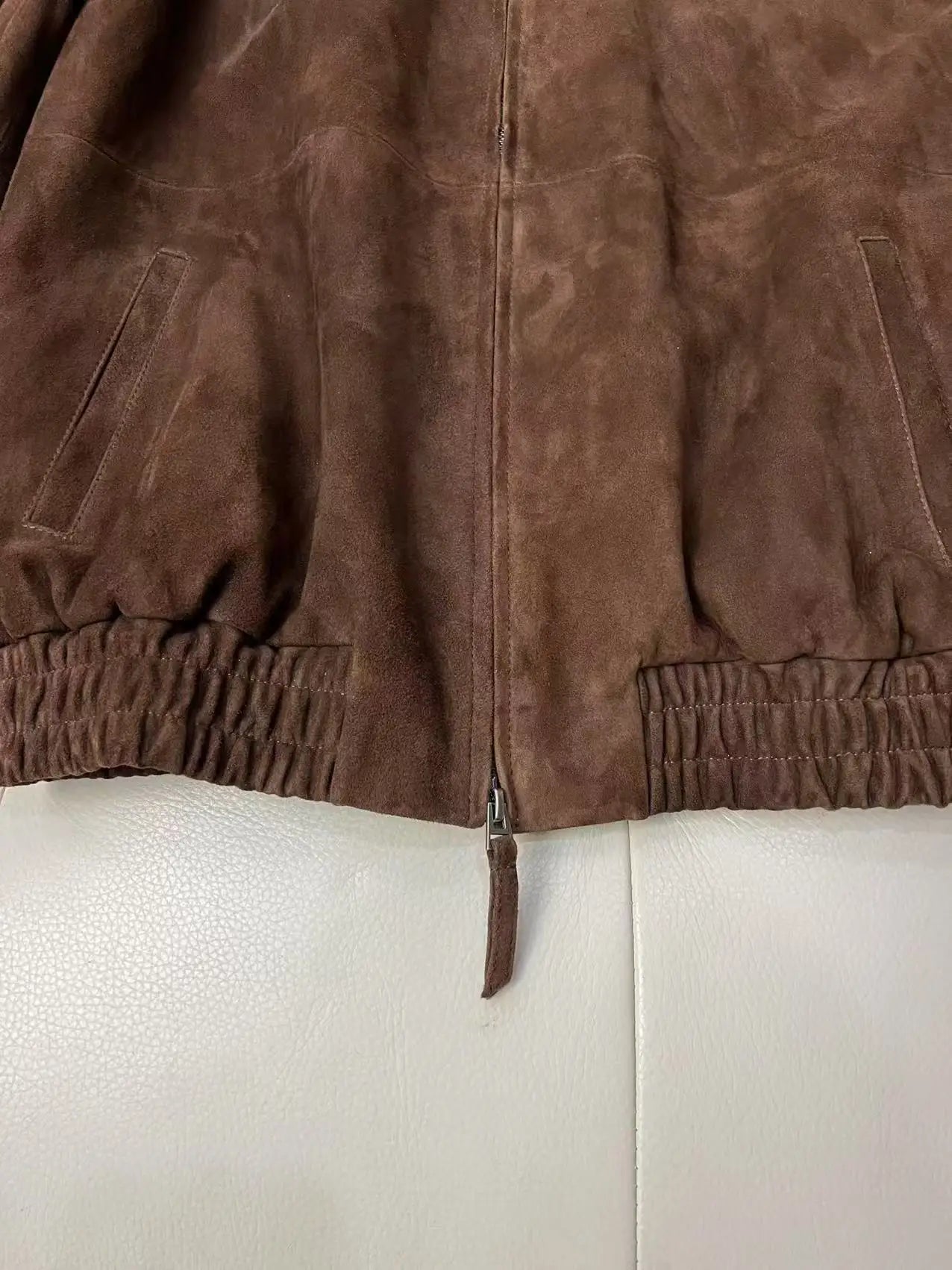 Brown Suede Jacket Spring Women Sheepskin Vintage Old Money Style Wide Shoulder Casual Baseball Leather Coat Giacca Pelle Donna