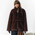 2025 Designer Faux Fur Coat, New Winter Style, Warm Pullover Zipper Top Simple Stylish And Elegant
