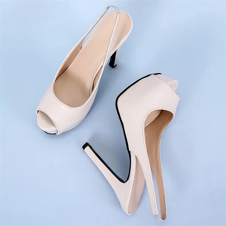 Women Pumps Big Size 35-43 High Heels Sandals Woman 2025 Sexy Party Platform Open Toe Heels Europe America Wedding Shoes Bridal