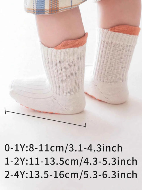 6 Pairs of Baby Floor Socks, Newborn Non-Slip Dotted Socks, All-Season Baby Loose-Top Cartoon Soft-Soled Indoor Socks for Girls and Children