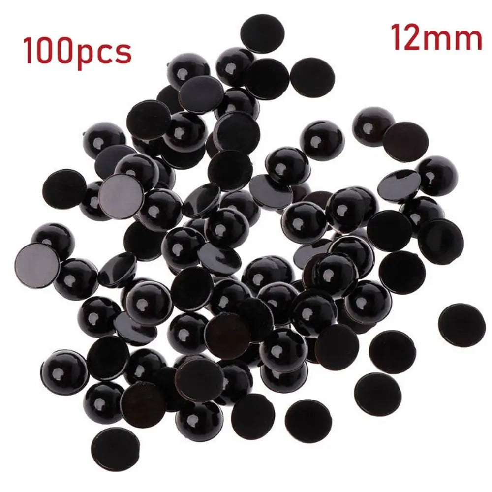 100 Pcs Black Plastic Safety Eyes For Bears Needle Felting Animals Puppet Crafts making Kids DIY Plush toy Dolls Accessories