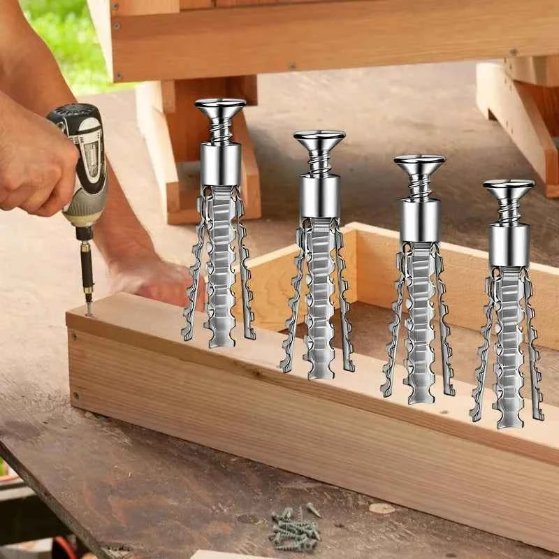 6/8mm Expansion Pipe for Hollow Walls Metal Expansion Screws Kit Self Tapping Screws Pipe Drilling Plug Fastener Bolt Anchors
