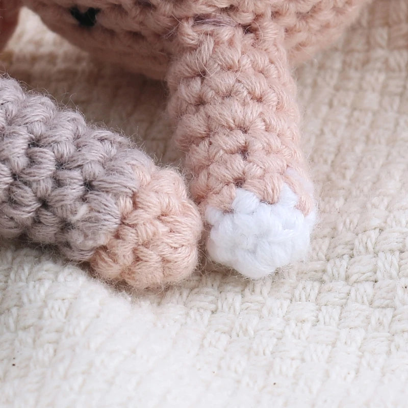 Crochet Animal Baby Pacifier Clip Accessories Handmade Knitted Bunny Teether Beads Newborn Nipple Clip Dummy Soother Holder Toy