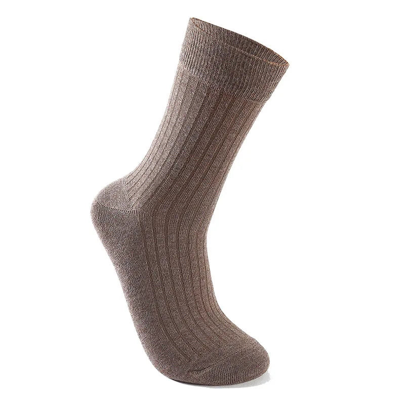 5 Pairs Socks Men's Mid-tube Sweat Absorption Business Sports Black Solid Color Stockings Autumn Winter Double Needle Breathable