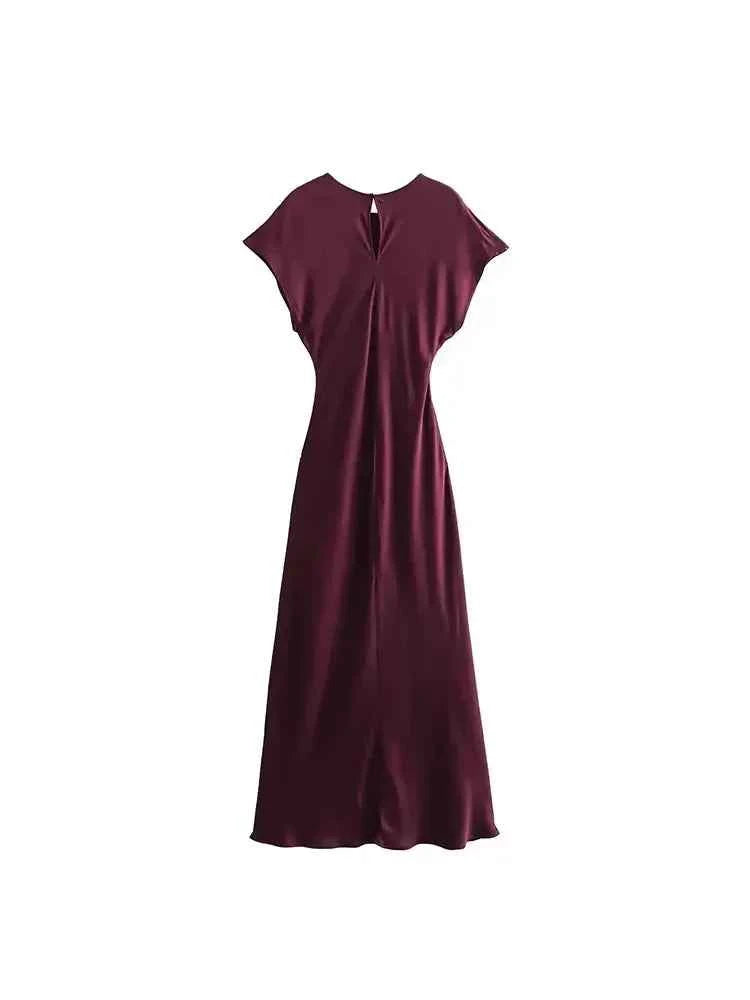 Midi Satin Dress Woman Long Dresses For Women Chic And Elegant Evening Dresses Female Party Dress