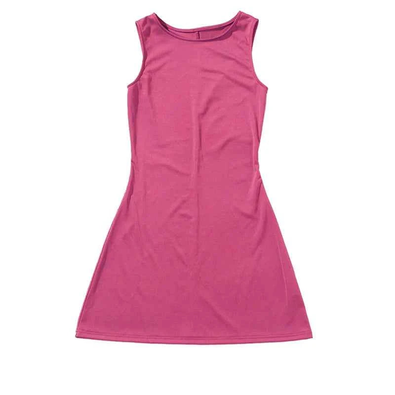 Woman Dress Sleeveless Knit Slim A-Line Female O-Neck Seveless Mini Dresses Sheath 2024 Summer Clothing Streetwear Y2K Qtraf2411