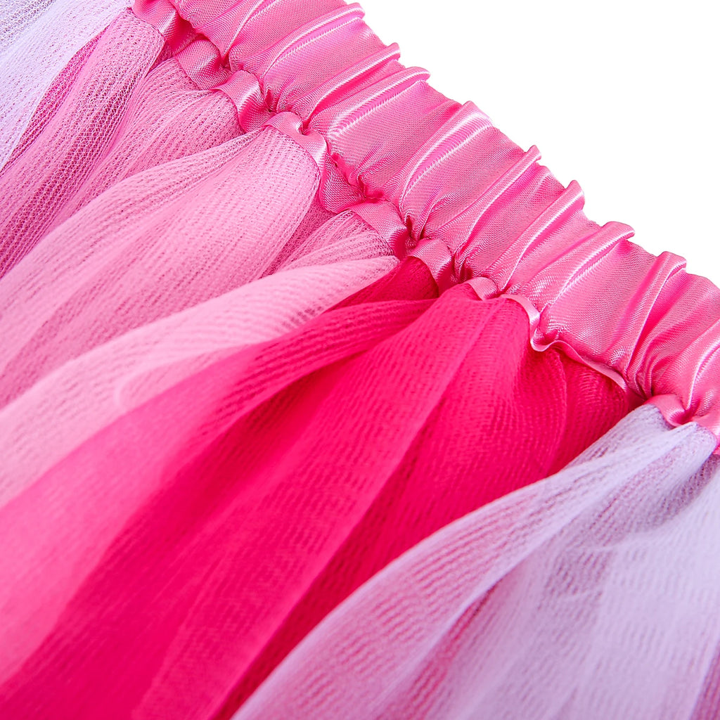 Mini skirt Party With Hairpin 2024 Tutu Skirt Baby Girl Skirts Princess Rainbow Tulle Skirts Girls Clothes Children Clothing