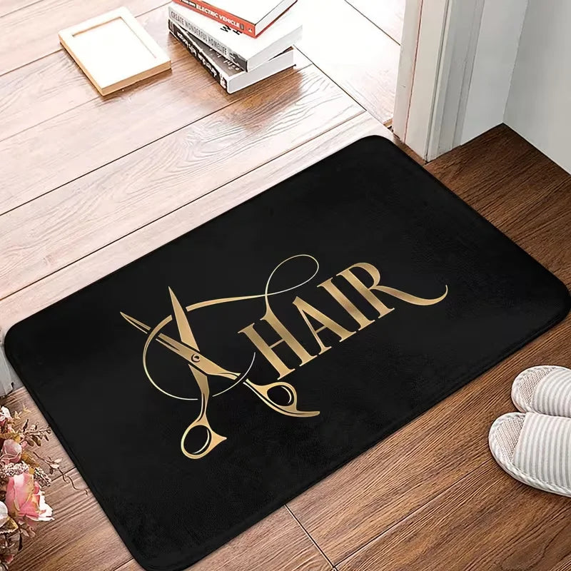 Barber Shop Welcome Mat Barber Shop Sign Floor Mat Graphic Printed Doormats for Bathroom Kitchen Entrance Carpet Home Decor