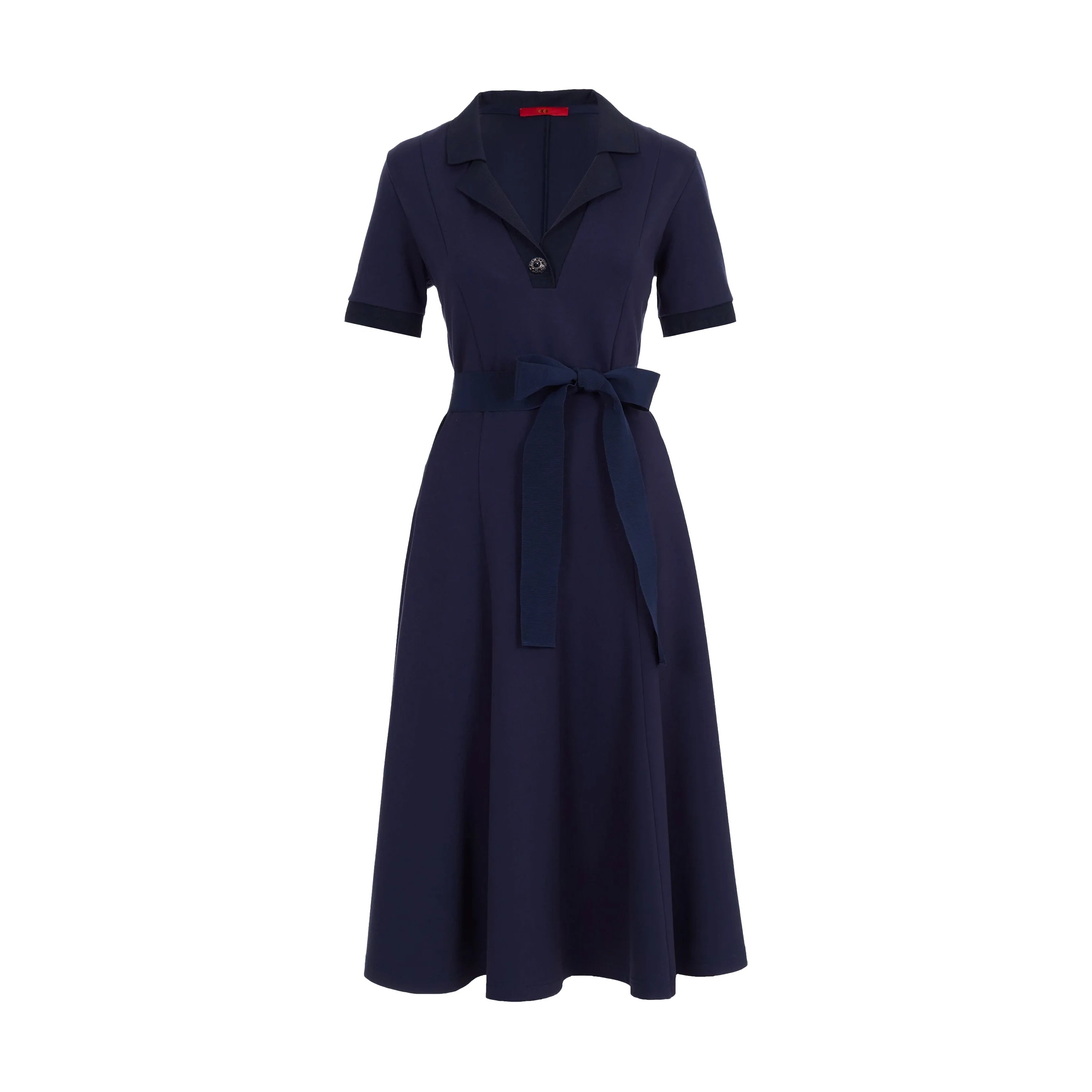 Fashion Women Shirt Dress Elegant High Waisted V Neck Short Sleeve Bow Belt Office Ladies Dresses 2025 Summer Solid Dress