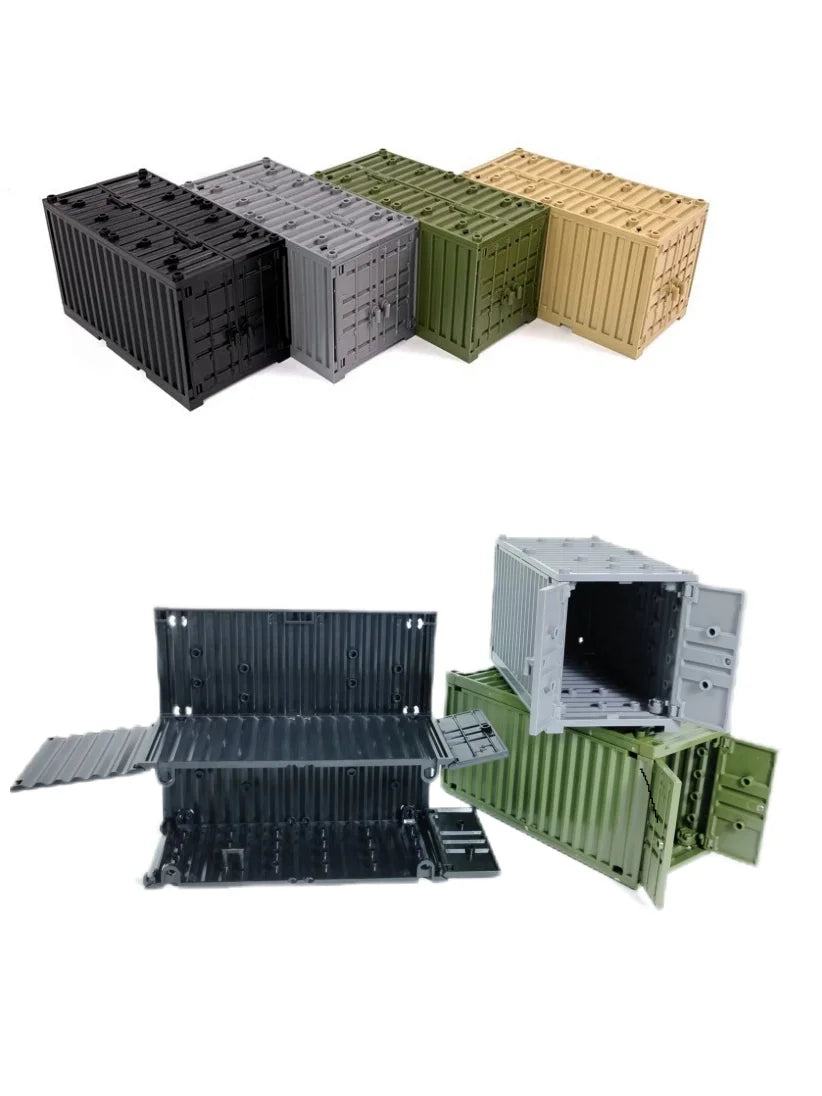 Military Container Model Model Building Blocks MOC Toys  Transformable Technical Bricks Creative DIY Pretend Toys