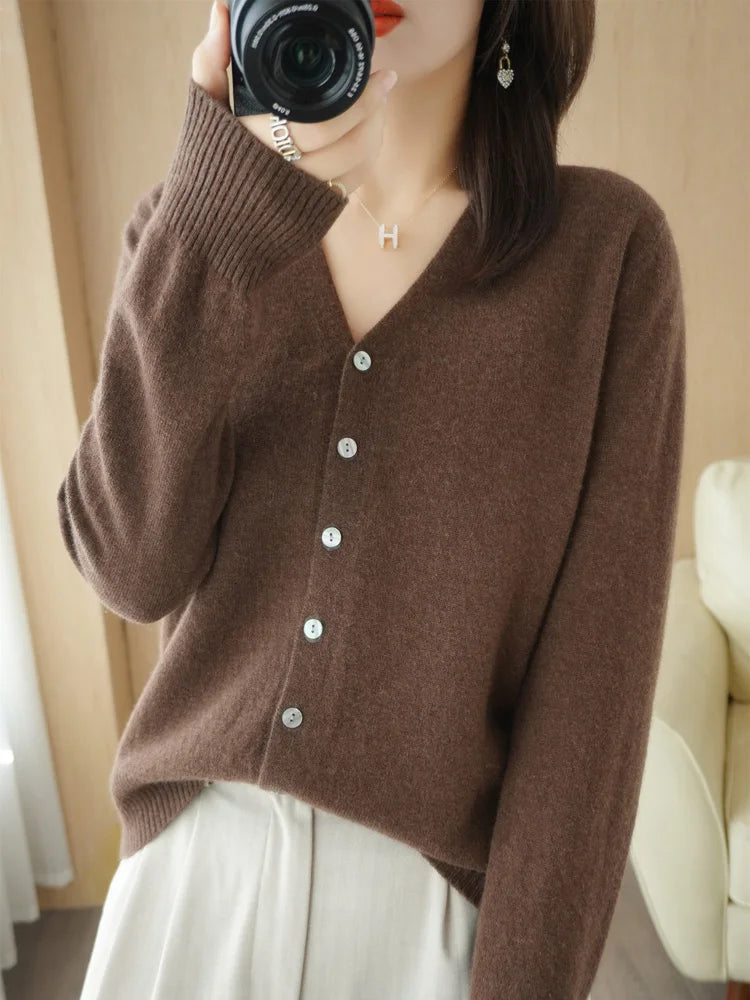 Women Cardigans 2025 Autumn Winter Single Breasted Knitwears Long Sleeve Warm Knit Cardigan Korean Fashion Spring casual Sweater