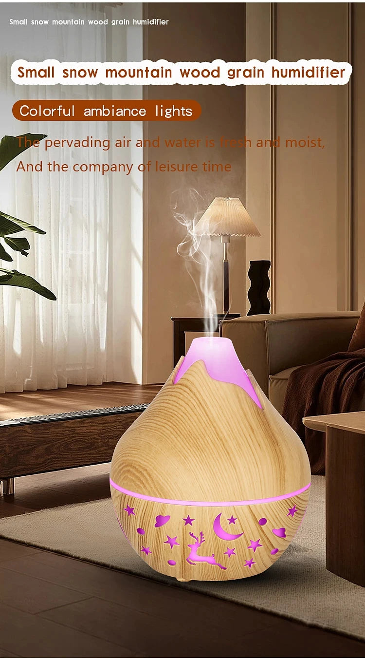 USB Ultrasonic Cool Mist Sprayer Essential Oil Fragrance 200ml Mini Home Wood Grain Air Humidifier Electric Air Aroma Diffuser
