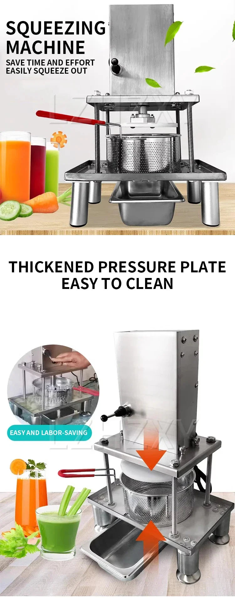 110/220V Deoiler Squeezer Commercial Juice Press Stainless Steel Electric Grape Honey Juicer Vegetable Dehydration Machine