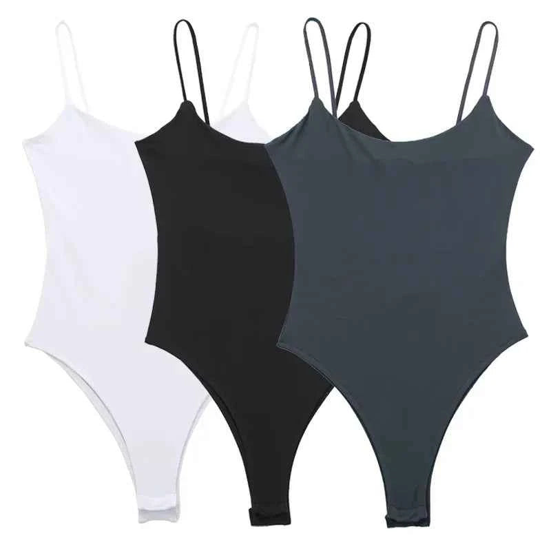 HXAO Fashion 2024 Woman One pieces Bodysuit Women Top White Black Bodysuit Slip Short Tight Jumpsuit Woman Backless Top