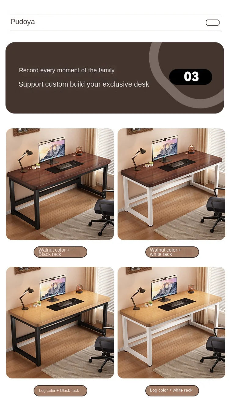 Solid wood computer desk, study desk, writing desk, long table, simple bedroom gaming desk, workbench
