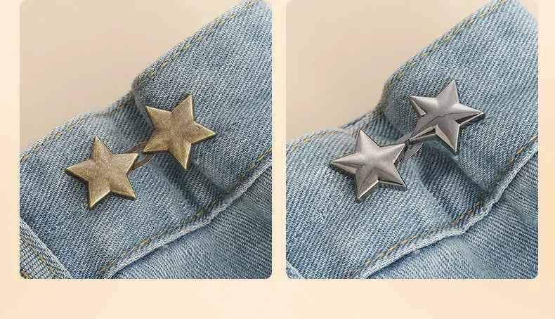 Mental Star Belt Adjustable Seamless Invisible Waistband Buckle Jeans Waist Tightening Tool Fashion Luxury Decoration Accessory