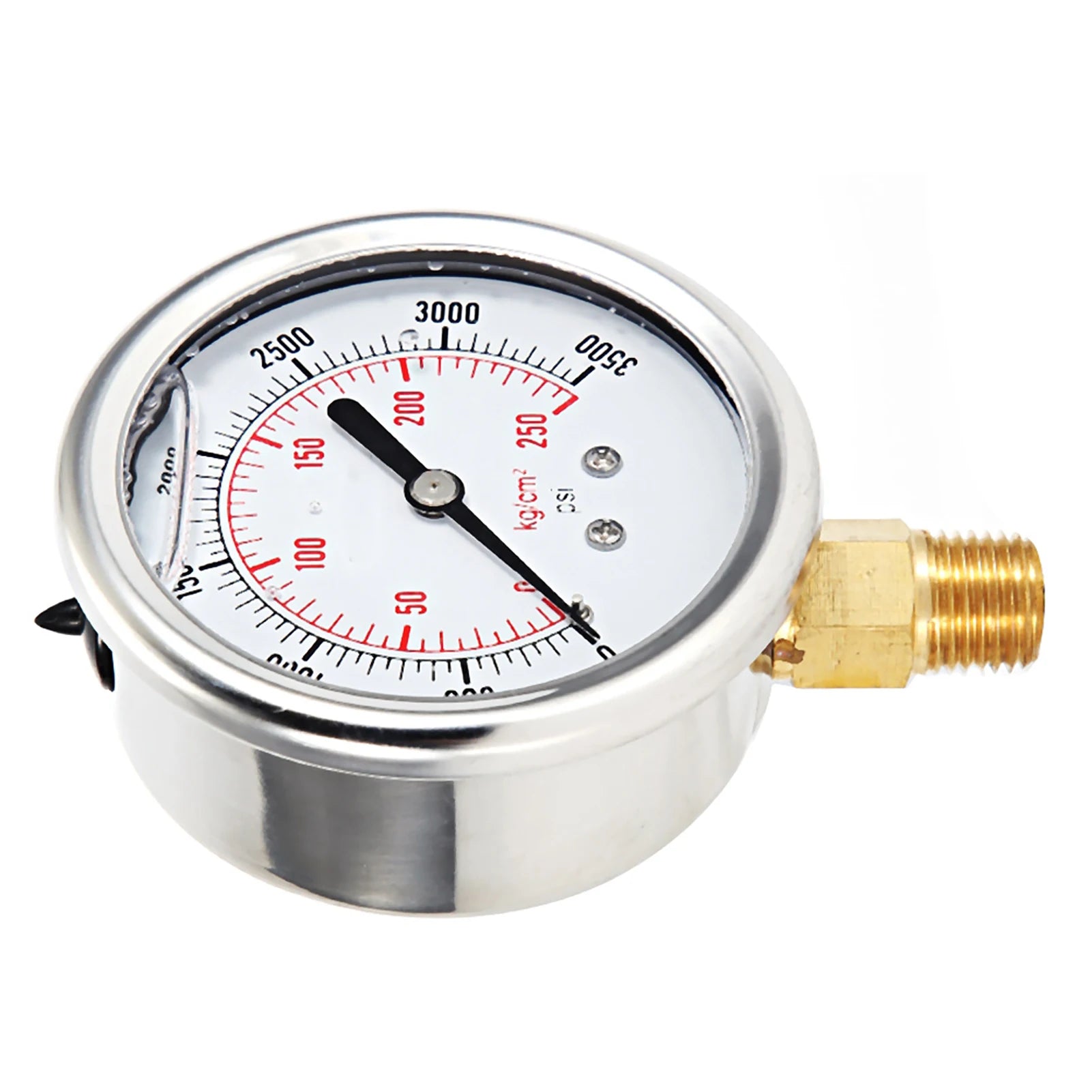 Fuel Pressure Gauge Fuel Pressure Liquid Filled Gauge Stainless Steel Hydraulic Liquid Filled Fuel Pressure Gauge 0-3500 PSI