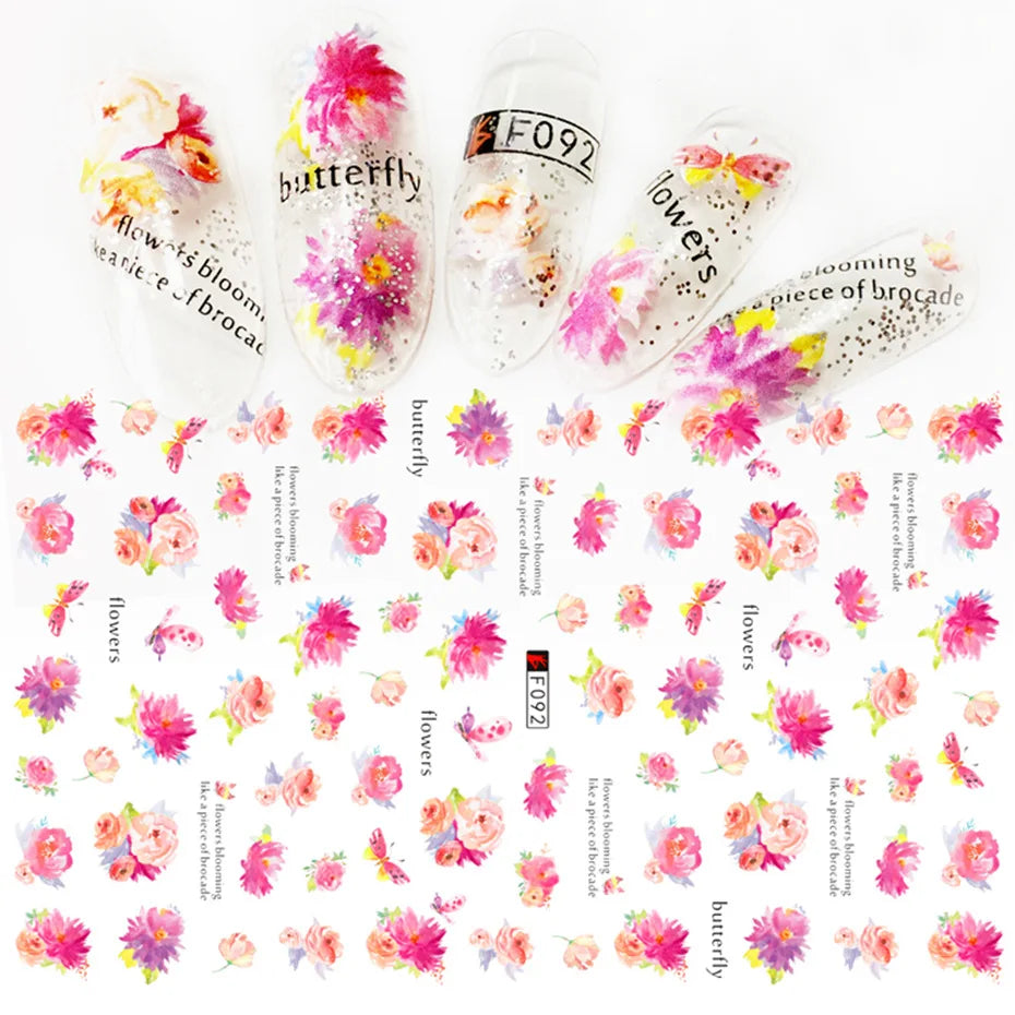 3D Dandelion Peach Blossom Maple Leaf Nail Sticker Nail Art Decoration Color Flower Nail Decal Nail Art Supplies Nail Parts