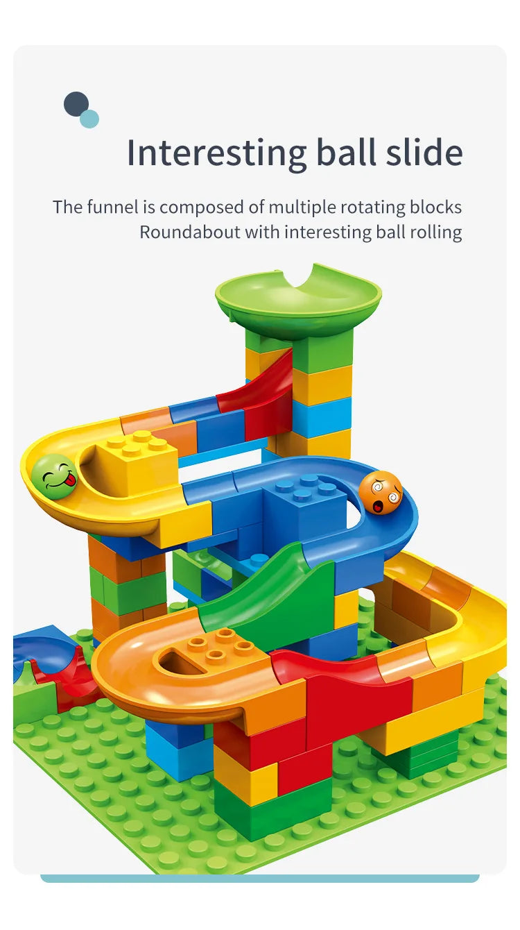 84-504PCS Marble Race Run Blocks Maze Ball Track Toy Compatible city Building Blocks Funnel Slide Blocks Toys DIY Bricks Toys