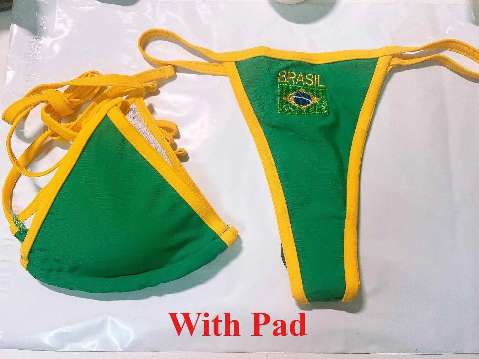 Brazilian Swimsuit Women's Sexy 2 Pieces Mini Bikini Set Triangle Halter Backless Thong Beach Bathing Suit Summer 2025 New Style