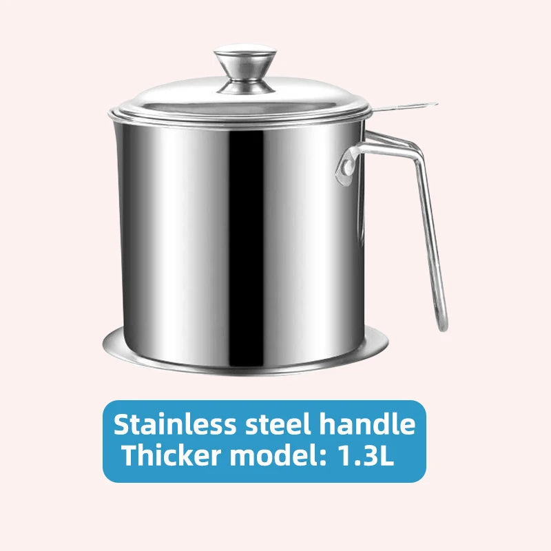 Stainless Steel Oil Strainer Pot Container Jug Storage Can With Filter Cooking Oil Pot For Kitchen Household Tools