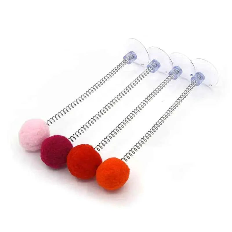 Cat Spring Fur Ball Toy – Interactive Boredom Relief