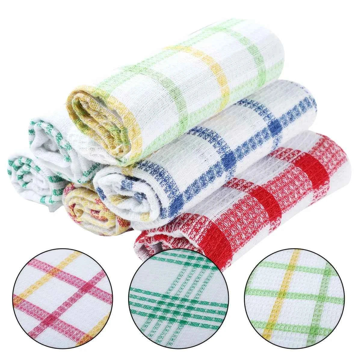 Plaid Microfiber Kitchen Towels – Absorbent Dish Cloths