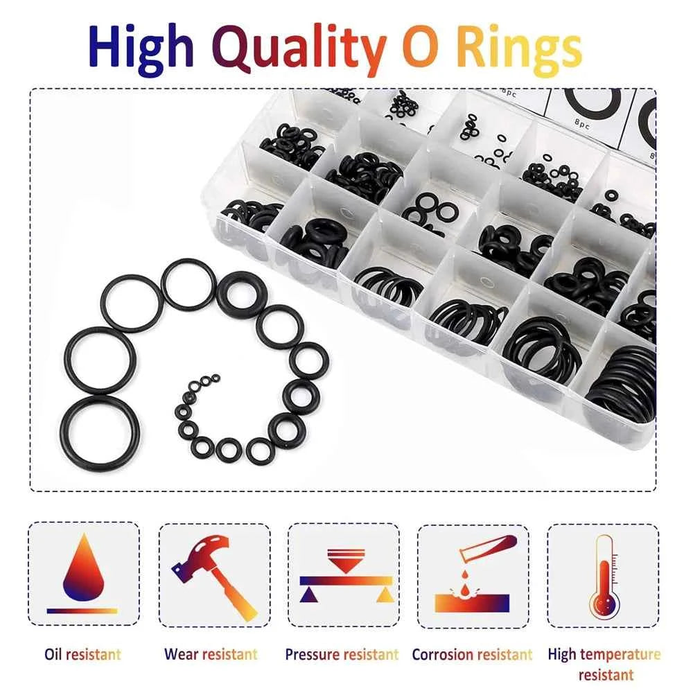 419/225PCS Set Universal O-Ring Assortment 32 Size Nitrile Rubber Ring Seal O Ring Gasket for Plumbing Automotive Faucet Repair