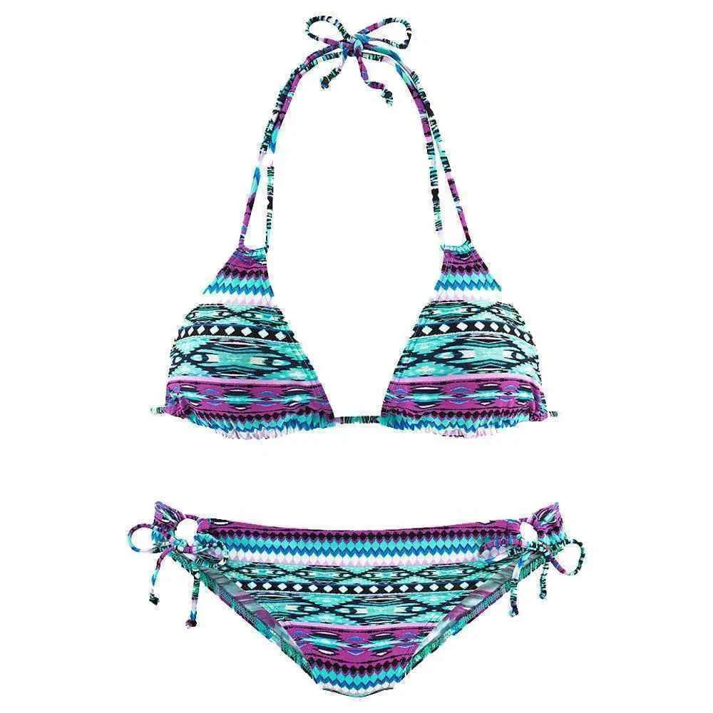 Two-Pieces Swimwear Women Floral 2024 Push-Up Padded Bra Bandage Bikini Set Swimsuit Swimwear Bathing Suit Beachwear Biquini
