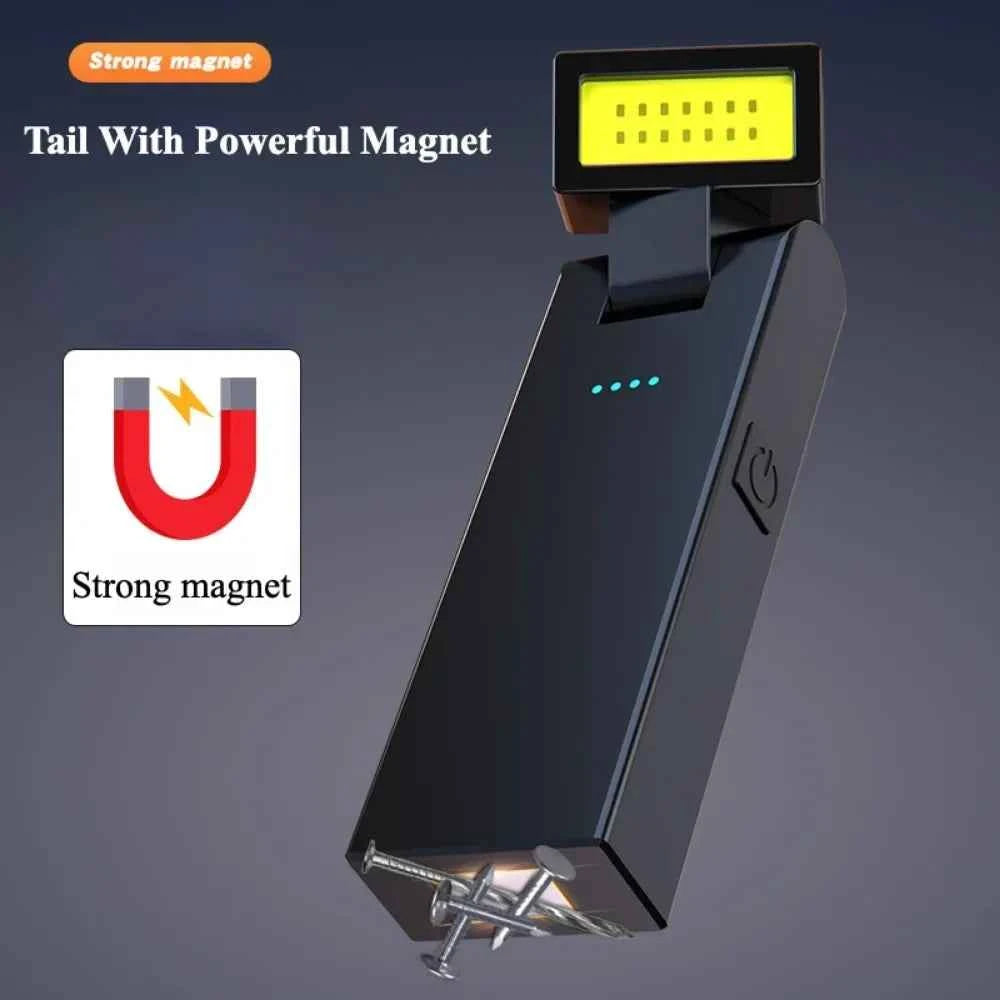 Magnetic Torch Light Work Light Rechargeable MINI COB Flashlight High Power Night Work Emergency Lamp Night Light Small Car Lamp