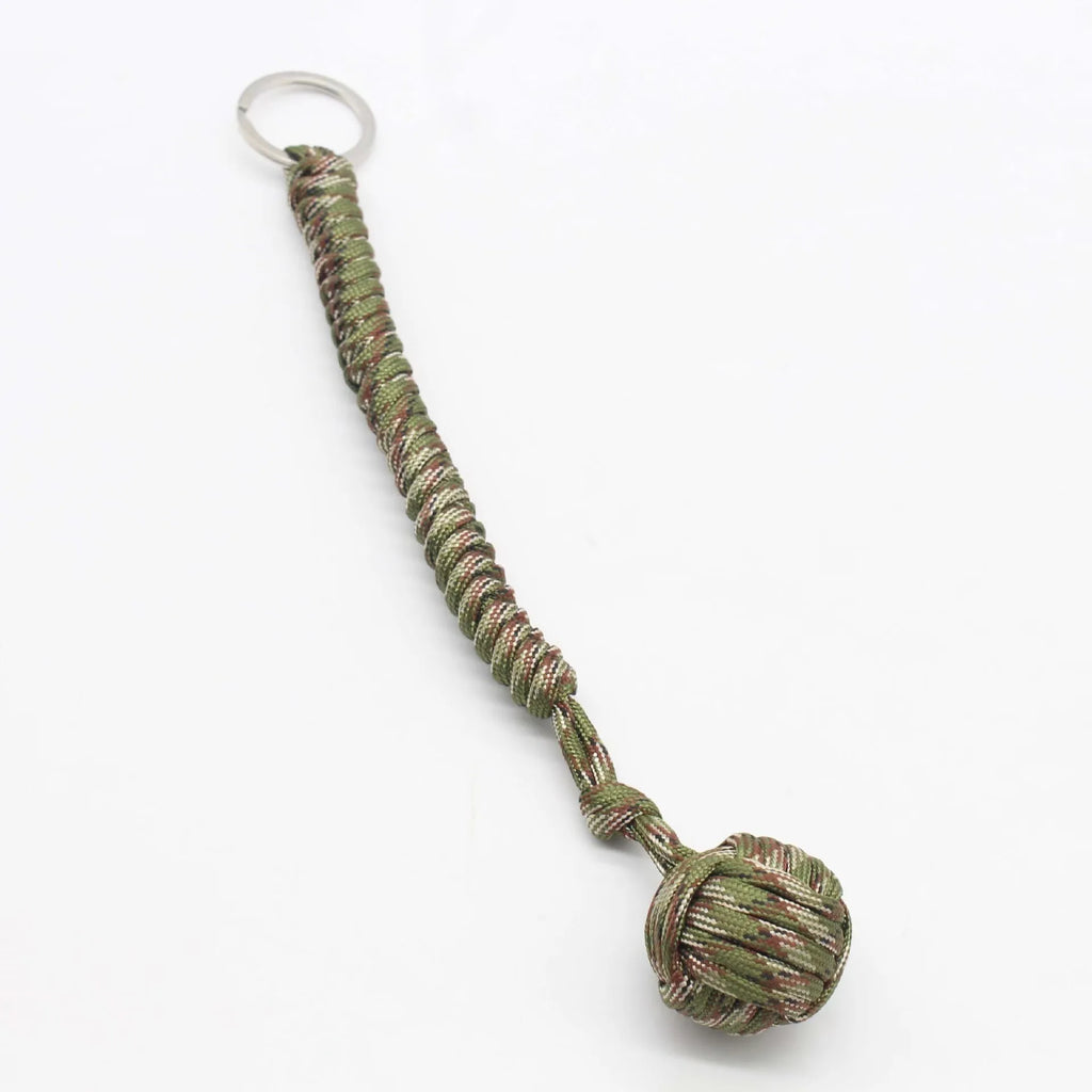 Emergency Escape Parachute Rope Woven Steel Ball Self-defense Ball Hand Woven Multifunctional Parachute Rope Woven Keychain