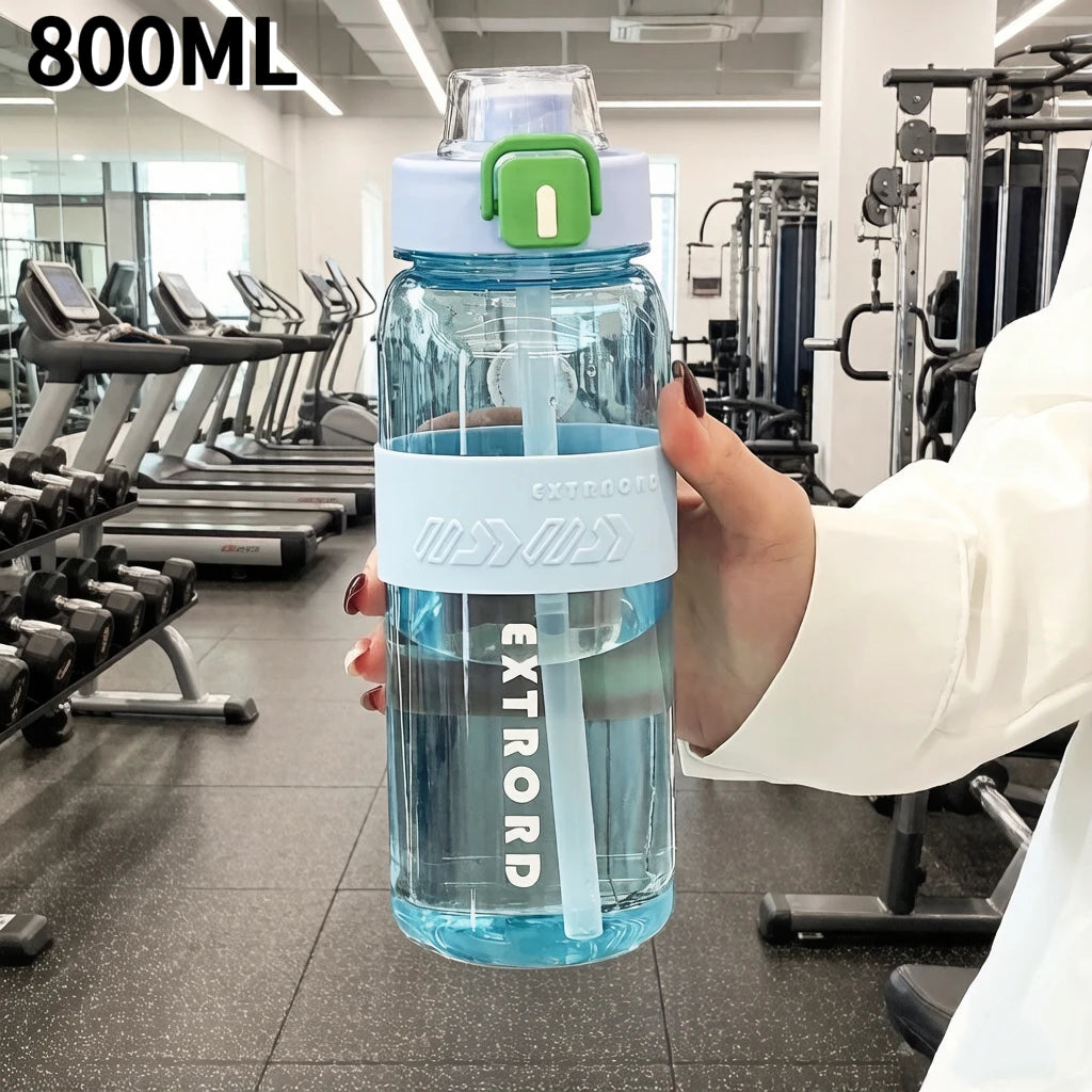 Dual-Use Sports Water Bottle - Leak-Proof, Heat-Resistant, BPA-Free, with Lanyard & Silicone Grip