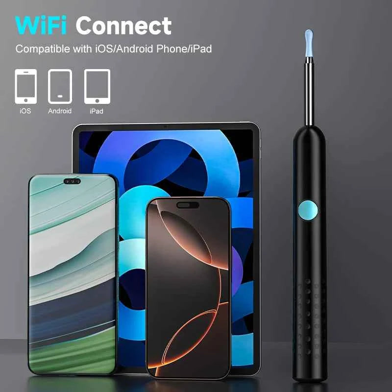 WiFi Visual Ear Scope 4.2mm 1080P Camera with Ear Spoon Base for iOS/Android Ear Cleaning Otoscope Endoscope Camera for Health