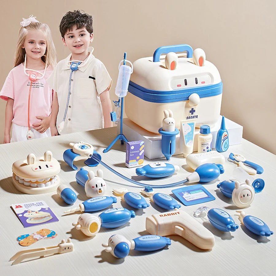 Kids Doctor Play Set – Medical Kit Toys with Stethoscope, Syringe, Dentist Tools, Educational Role Play Gift for Boys & Girls