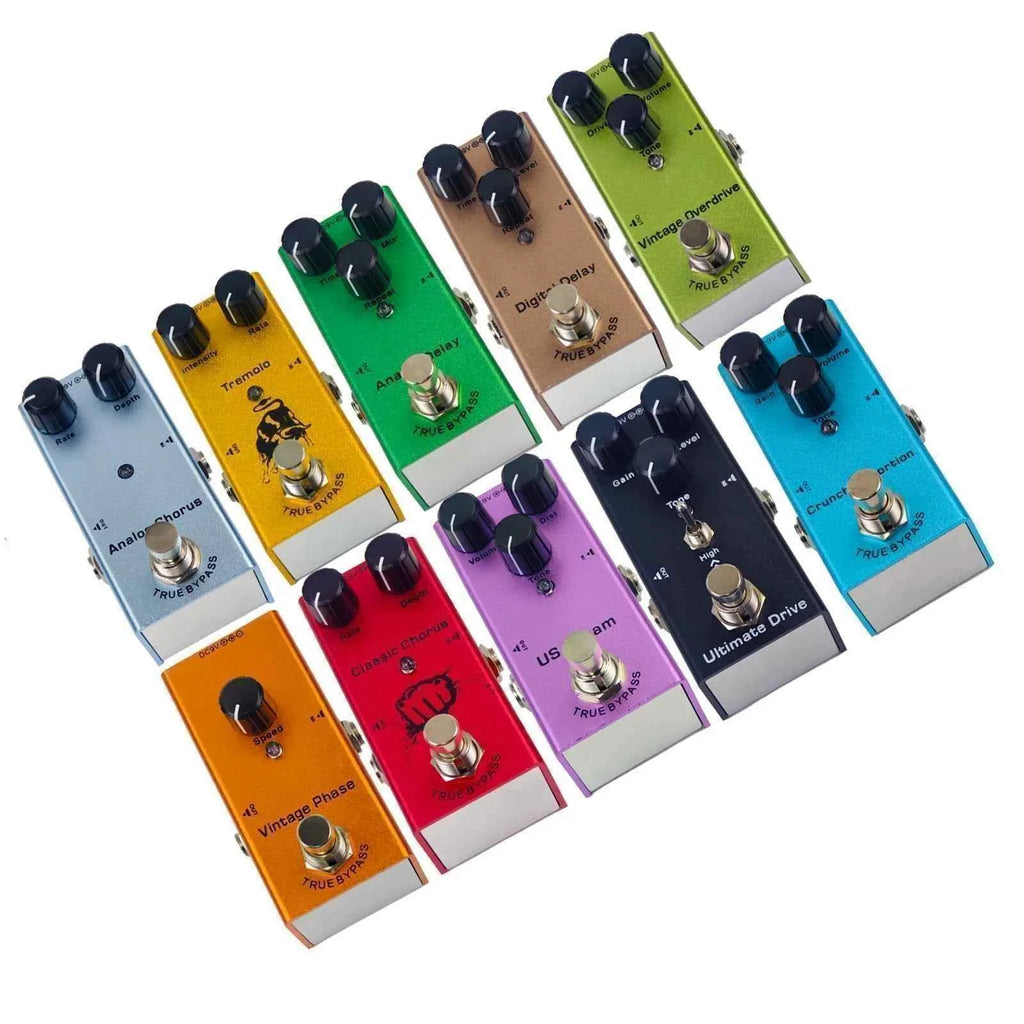 Electric Guitar Pedal Overdrive/ Distortion/Chorus/Delay/Tremolo Delay True Bypass, Durable Design for Versatile Tones