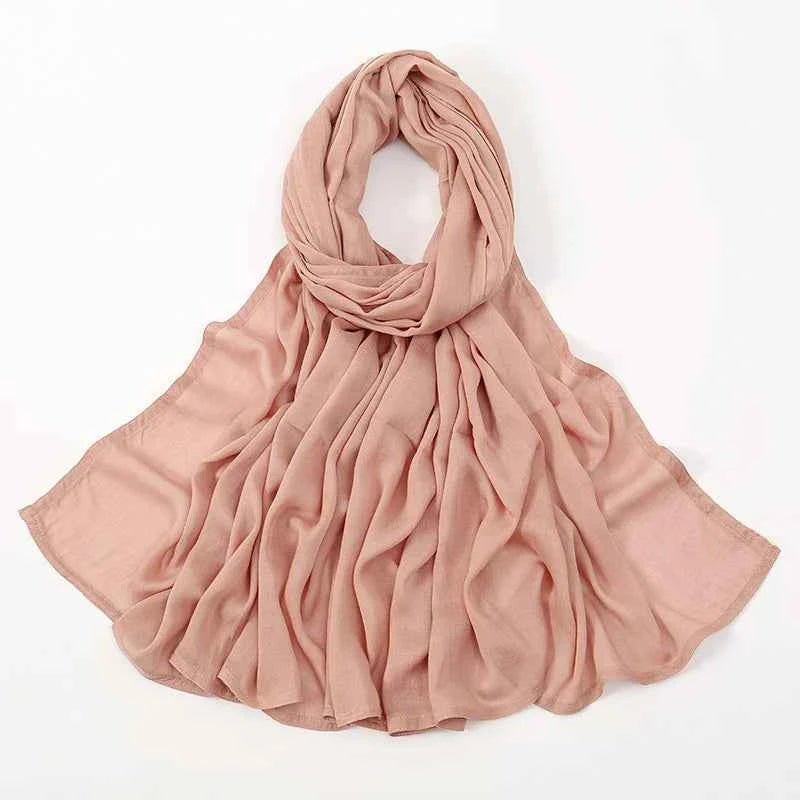 New Muslim Hijabs for Women Scarf Thin Plain Shawls Femme Musulman Soft Viscose Rayon Headscarf Islamic Turban Headband 190x85cm