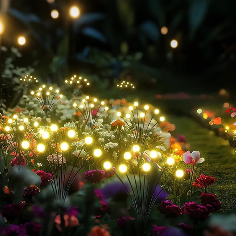 LED Solar Garden Lights Outdoor Firefly Lights Sway By Wind Waterproof for Garden Patio Pathway Fairy Decoration