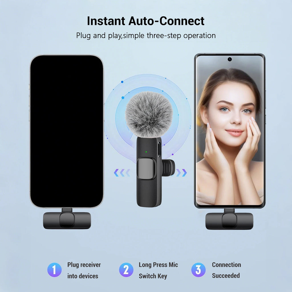 Type-C Port Professional Wireless Lavalier Microphone for Smartphones, Computers, Tablets, Plug and Play