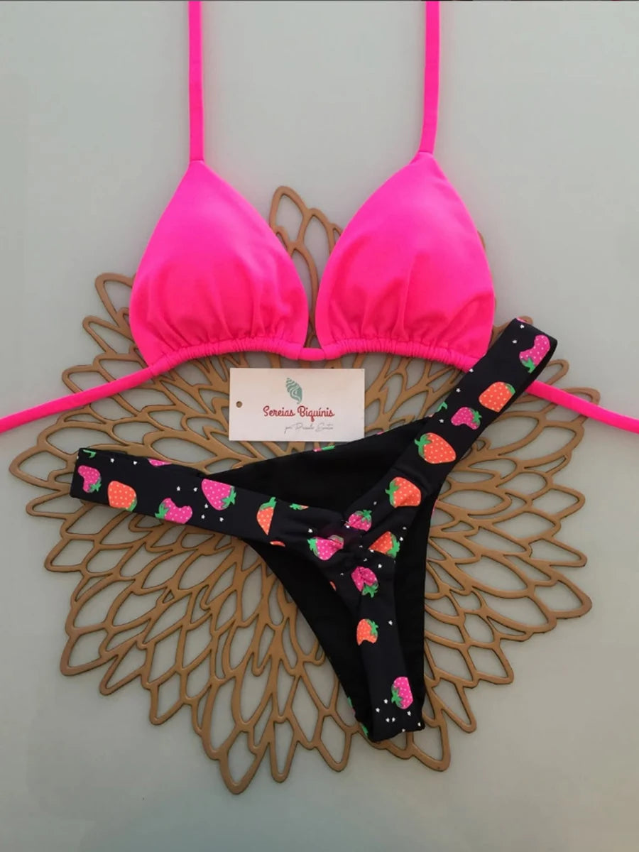 Micro Bikinis 2026 Women Swimsuit New Sexy Swimwear Halter Bikini Set Brazilian Biquini Female Thong Beachwear Party Wear