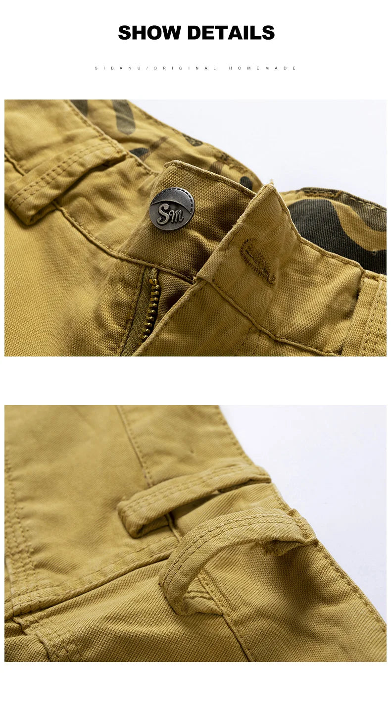 Summer New Tooling Shorts for Men American Style Trendy Loose Cargo Shorts Casual All-match Straight Cotton Short Pants