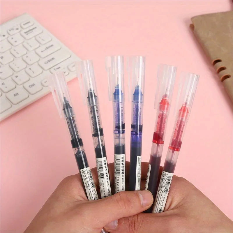 3-102Pcs/set High Quality Needle Type Gel Pens Straight Liquid Ballpoint Pen Kawaii Stationery School Office Supplies Writing
