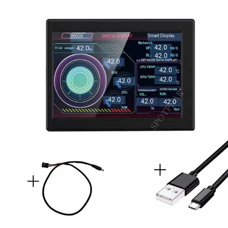 Computer Monitor 3.5inch LCD Display Screen PC CPU GPU RAM IPS Monitor USB Type C Secondary Screen