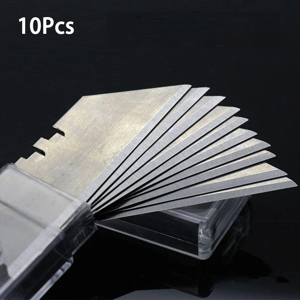 10 Pcs K-nife Blade 19mm Width SK5 Metal Utility K-nife Blades For Home School HandCraft Paper Box Cutting Trapezoid Blade
