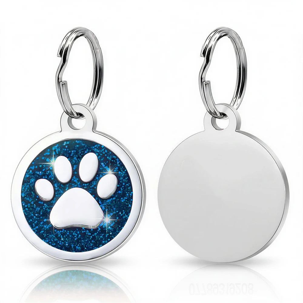 Blue Tag 1Pcs Color Engraved Pet ID Tags – Personalized Dog and Cat Name Plate