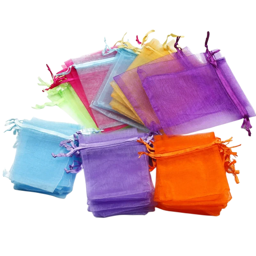 50pcs/Lot Multicolor Jewelry Packaging Bag 7*9 11*16 15*20cm Organza Bags Gift Storage Wedding Drawstring Pouches Wholesales