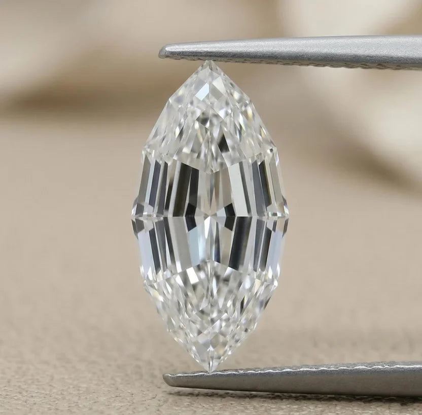 Marquise Asscher Cut Loose Diamond Synthetic Lab Grown Certified 1 Carat Color D VVS2 Clarity Fancy Vivid Jewelry Making