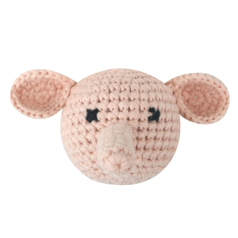 Crochet Animal Baby Pacifier Clip Accessories Handmade Knitted Bunny Teether Beads Newborn Nipple Clip Dummy Soother Holder Toy